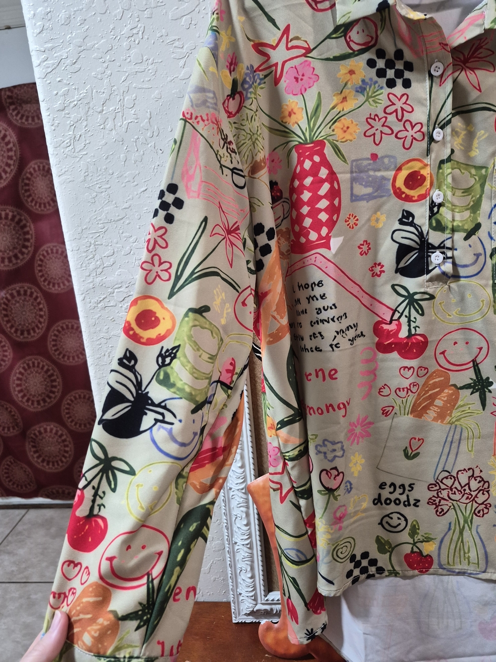 Casual Multicolor Graphic Print Woman's FLOW tunic Shirt - Picture 3 of 9